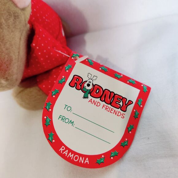 VTG Hallmark 1986 CHRISTMAS Holiday Reindeer Plush Ramona 8" WIDE with Tags - Picture 4 of 11